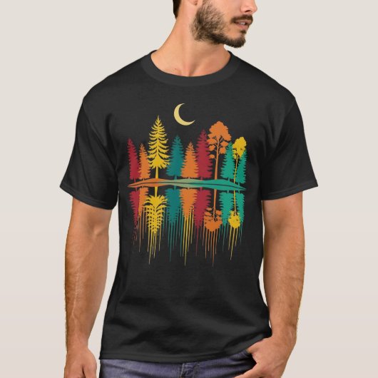 自然の反射 森の木々 アウトドアの野生 Tシャツ (正面)