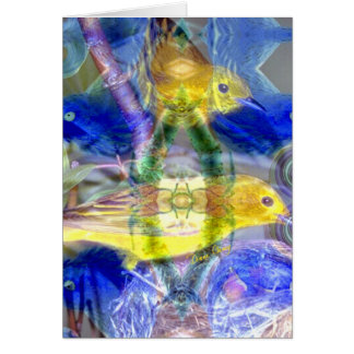 自然の反射I -金ゴールド及び青い鳥