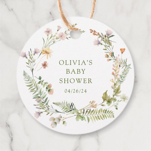 自然の喜びはベビーシャワーお気に入りギフトラベル フェイバータグ (裏面)