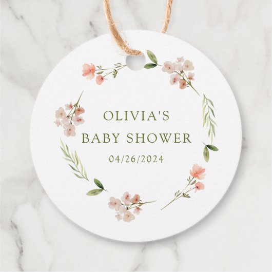 自然の喜びはベビーシャワーお気に入りギフトラベル フェイバータグ (裏面)