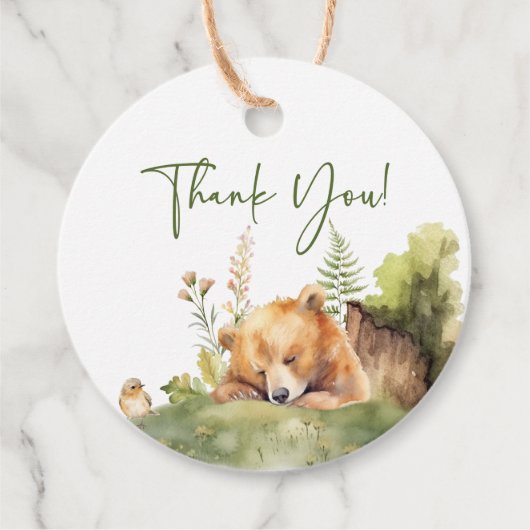 自然の喜びはベビーシャワーお気に入りギフトラベル フェイバータグ (正面)