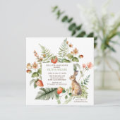 自然の喜びウサギの赤ちゃんシャワー 招待状 (スタンド正面)