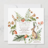 自然の喜びウサギの赤ちゃんシャワー 招待状 (正面)