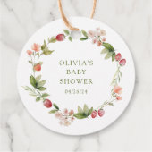 自然の喜び鹿の赤ちゃんシャワーお願いギフトラベル フェイバータグ (裏面)