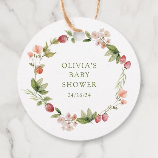 自然の喜び鹿の赤ちゃんシャワーお願いギフトラベル フェイバータグ (裏面)