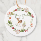 自然の喜び鹿の赤ちゃんシャワーお願いギフトラベル フェイバータグ (正面)