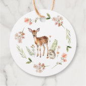 自然の喜び鹿の赤ちゃんシャワーお願いギフトラベル フェイバータグ (裏面)