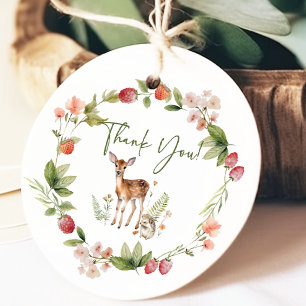 自然の喜び鹿の赤ちゃんシャワーお願いギフトラベル フェイバータグ