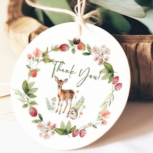 自然の喜び鹿の赤ちゃんシャワーお願いギフトラベル フェイバータグ