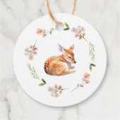 自然の喜び鹿の赤ちゃんシャワーお願いギフトラベル フェイバータグ (裏面)