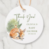 自然の喜び鹿の赤ちゃんシャワーお願いギフトラベル フェイバータグ (正面)