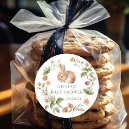 自然の喜び ウサギのベビーシャワー ラウンドシール