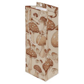 自然の喜び：キノコをテーマにしたアートワーク ワインギフトバッグ (裏面アングル)