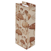 自然の喜び：キノコをテーマにしたアートワーク ワインギフトバッグ (正面アングル)