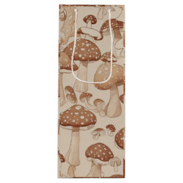 自然の喜び：キノコをテーマにしたアートワーク ワインギフトバッグ