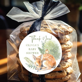 自然の喜び 鹿のベイビーシャワー ラウンドシール