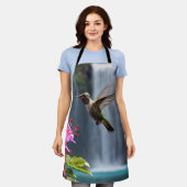 「自然の囁き声：ハミングバード、滝。 エプロン (着用した状態)