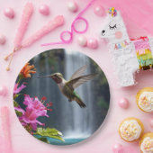 「自然の囁き声：ハミングバード、滝 ペーパープレート (パーティー)