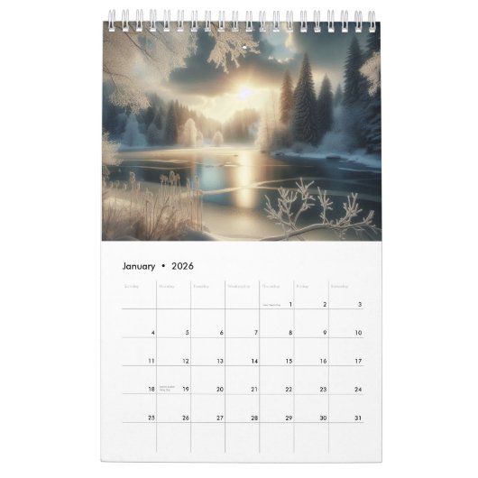 自然の壮麗な年i2025穏やかな植物園 カレンダー (1月 2026)