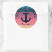 自然の夕日。いかり。ウェルカムアボード ラウンドシール (バッグ)