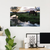 自然の夕日 ポスター (ホームオフィス)