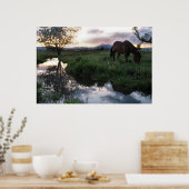 自然の夕日 ポスター (キッチン)