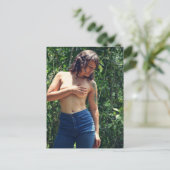 自然の女の子屋外写真 ポストカード (スタンド正面)