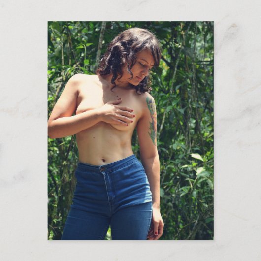 自然の女の子屋外写真 ポストカード (正面)