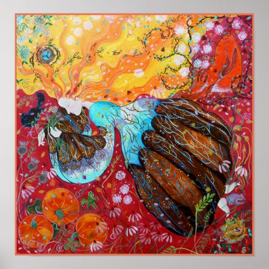 自然の女性と季節 ポスター (正面)