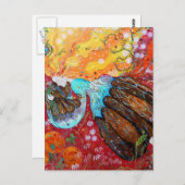 自然の女性と季節。 ポストカード (正面/裏面)