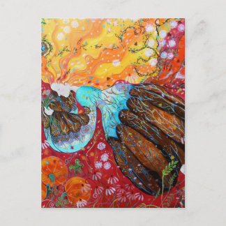 自然の女性と季節。 ポストカード