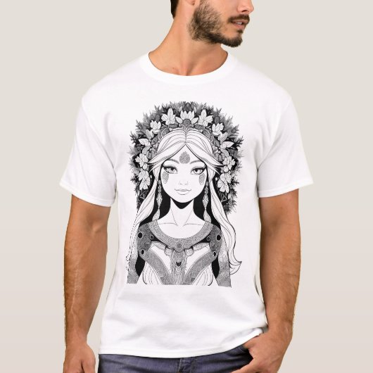 自然の女神：フローラ陛下 Tシャツ (正面)