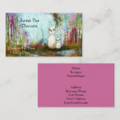 自然の学校、ママおよびベビーの白いウサギの民芸 名刺 (正面/裏面)