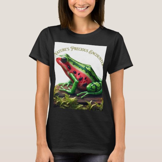 自然の宝物との出会い スイカカエル オーガニックTシャツ Tシャツ (正面)