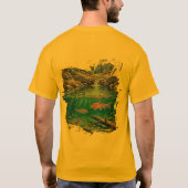 自然の小川の魚 Tシャツ (裏面)