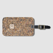 自然の小石はモノグラムが付いている写真に投石します ラゲッジタグ (正面横)