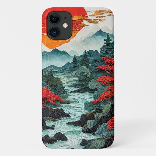 自然の山と森の静かな風景 Case-Mate iPhoneケース (裏面)