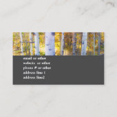 自然の山の《植物》アスペンの木の秋の黄色に灰色 名刺 (裏面)