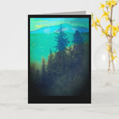自然の山松空白の木 カード (黄色い花)