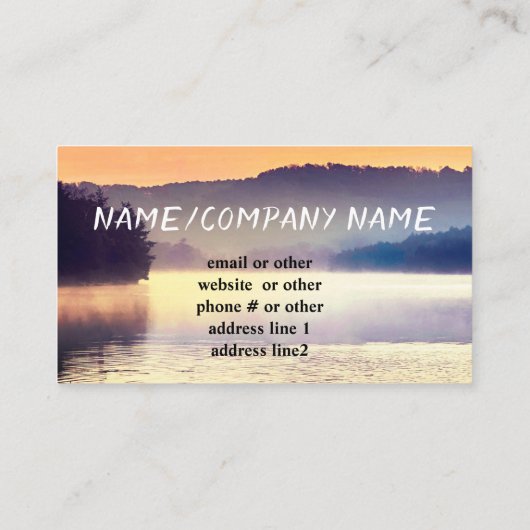 自然の山林が日の出の風景 名刺 (裏面)