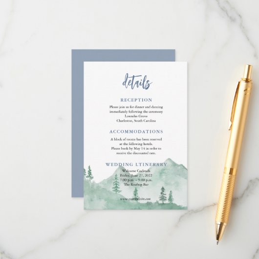 自然の山林の囲結婚いカード エンクロージャーカード (正面/裏面インサイチュ)