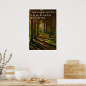 「自然の平和があなたに流れ込む」Jミュア引用文 ポスター (キッチン)