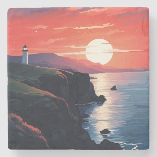 自然の平和な景観#6 ストーンコースター (正面)