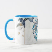 自然の平和ティール(緑がかった色)マンダラグラフィックアート マグカップ (左)