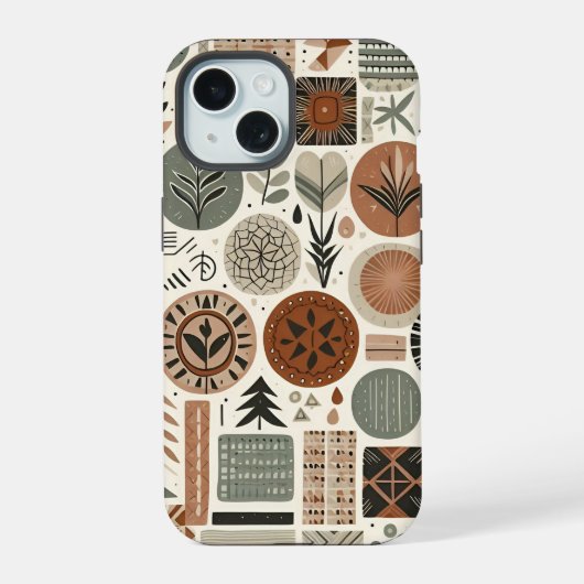 自然の幾何学 iPhone 15ケース (裏面)