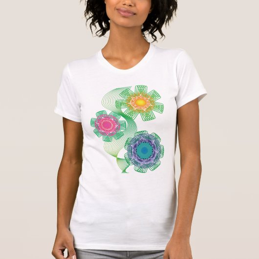 自然の形とラインのパターン Tシャツ (正面)