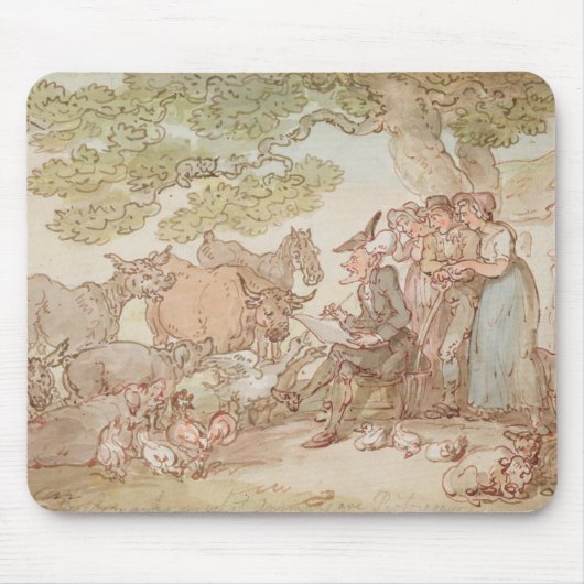 自然の後でスケッチしているSyntax先生 マウスパッド (正面)