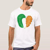 自然の心 緑と茶色の葉 Tシャツ (正面)