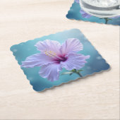 自然の恵み:ラベンダーハイビスカス美しい ペーパーコースター (アングル)