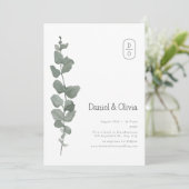 自然の恵み：緑の水の色離れの結婚の 招待状 (スタンド正面)